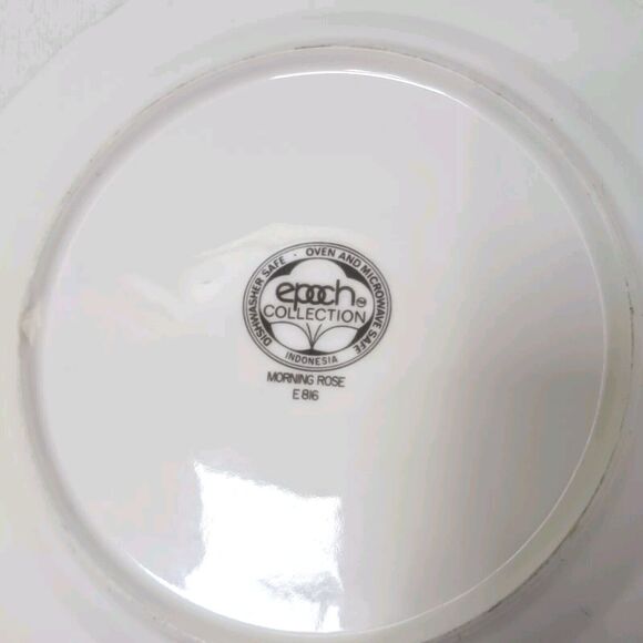 Epoch MORNING ROSE Dinner Plate Floral Roses Green trim Replacement Grannycore - Picture 6 of 16